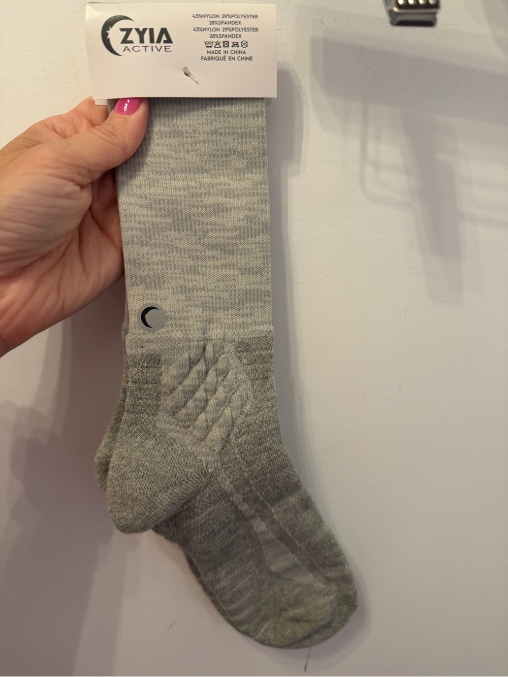 Zyia Active Light Gray Athletic Crew Socks